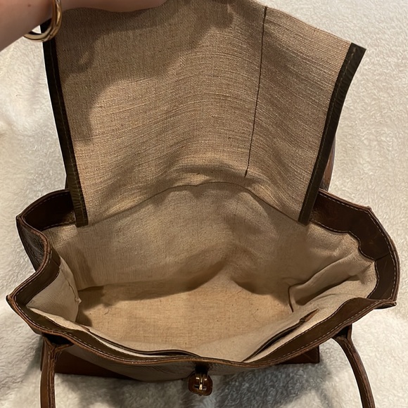 Genten Tosca Leather Brown Tote Shoulder Hand Bag Gently Used - Picture 8 of 14